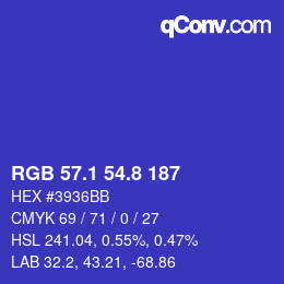 カラーコード: RGB 57.1 54.8 187 | qconv.com