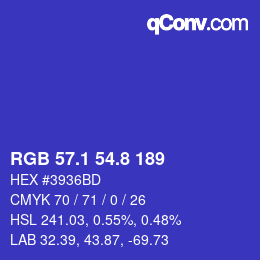 カラーコード: RGB 57.1 54.8 189 | qconv.com