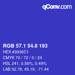 カラーコード: RGB 57.1 54.8 193 | qconv.com