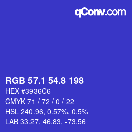 カラーコード: RGB 57.1 54.8 198 | qconv.com