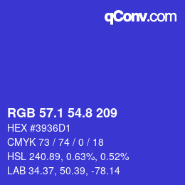 カラーコード: RGB 57.1 54.8 209 | qconv.com
