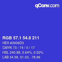 カラーコード: RGB 57.1 54.8 211 | qconv.com