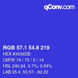 カラーコード: RGB 57.1 54.8 219 | qconv.com