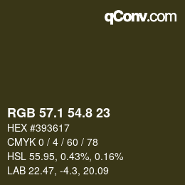 Color code: RGB 57.1 54.8 23 | qconv.com