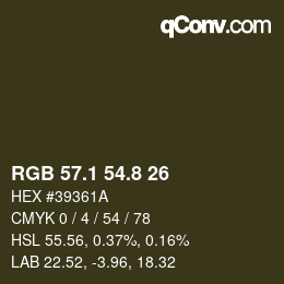 Farbcode: RGB 57.1 54.8 26 | qconv.com