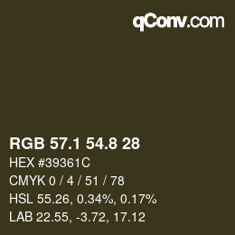 Color code: RGB 57.1 54.8 28 | qconv.com
