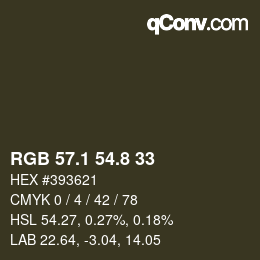 Color code: RGB 57.1 54.8 33 | qconv.com
