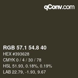 Color code: RGB 57.1 54.8 40 | qconv.com