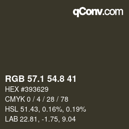 Color code: RGB 57.1 54.8 41 | qconv.com