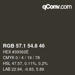 Color code: RGB 57.1 54.8 46 | qconv.com