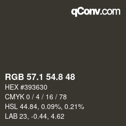 Color code: RGB 57.1 54.8 48 | qconv.com