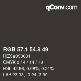 Color code: RGB 57.1 54.8 49 | qconv.com