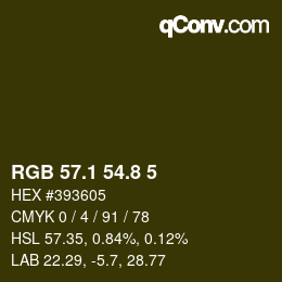 カラーコード: RGB 57.1 54.8 5 | qconv.com