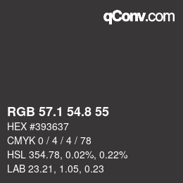 Color code: RGB 57.1 54.8 55 | qconv.com
