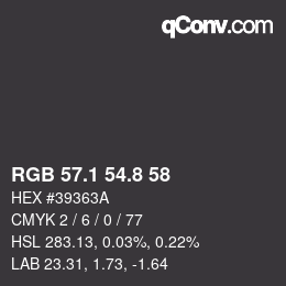 Color code: RGB 57.1 54.8 58 | qconv.com