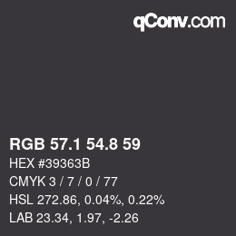 Color code: RGB 57.1 54.8 59 | qconv.com