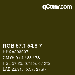 Color code: RGB 57.1 54.8 7 | qconv.com