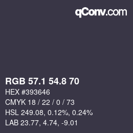 Color code: RGB 57.1 54.8 70 | qconv.com