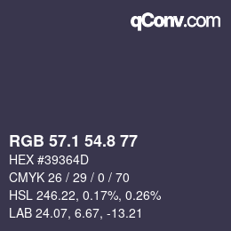 Color code: RGB 57.1 54.8 77 | qconv.com