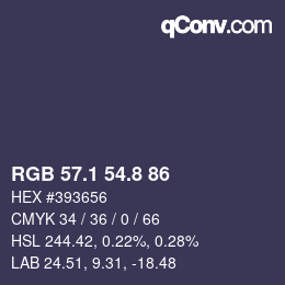 カラーコード: RGB 57.1 54.8 86 | qconv.com