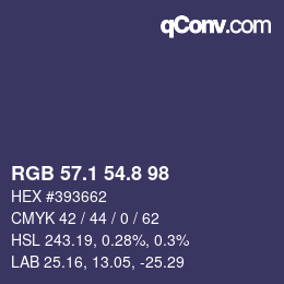 Color code: RGB 57.1 54.8 98 | qconv.com