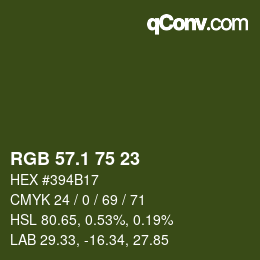 カラーコード: RGB 57.1 75 23 | qconv.com