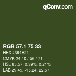 カラーコード: RGB 57.1 75 33 | qconv.com