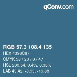 カラーコード: RGB 57.3 108.4 135 | qconv.com