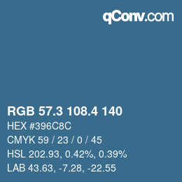 カラーコード: RGB 57.3 108.4 140 | qconv.com