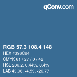 カラーコード: RGB 57.3 108.4 148 | qconv.com