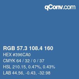 カラーコード: RGB 57.3 108.4 160 | qconv.com