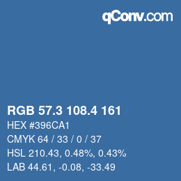 カラーコード: RGB 57.3 108.4 161 | qconv.com