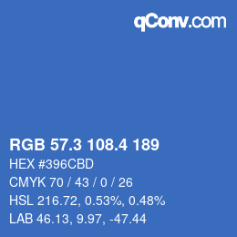 カラーコード: RGB 57.3 108.4 189 | qconv.com