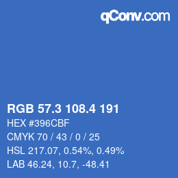 カラーコード: RGB 57.3 108.4 191 | qconv.com