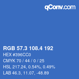 カラーコード: RGB 57.3 108.4 192 | qconv.com