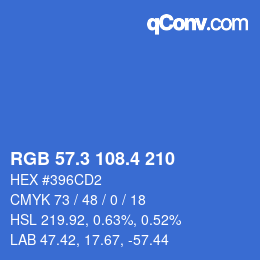 カラーコード: RGB 57.3 108.4 210 | qconv.com