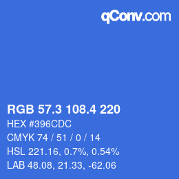 カラーコード: RGB 57.3 108.4 220 | qconv.com