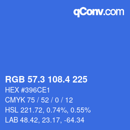 カラーコード: RGB 57.3 108.4 225 | qconv.com