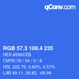 カラーコード: RGB 57.3 108.4 235 | qconv.com