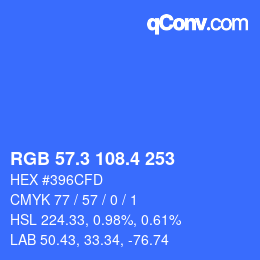 カラーコード: RGB 57.3 108.4 253 | qconv.com