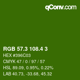 カラーコード: RGB 57.3 108.4 3 | qconv.com