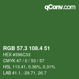 カラーコード: RGB 57.3 108.4 51 | qconv.com
