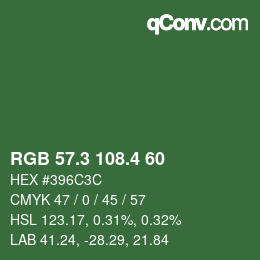 カラーコード: RGB 57.3 108.4 60 | qconv.com