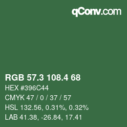 カラーコード: RGB 57.3 108.4 68 | qconv.com