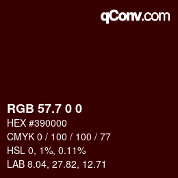 カラーコード: RGB 57.7 0 0 | qconv.com