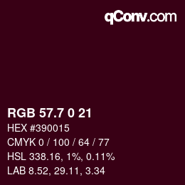 カラーコード: RGB 57.7 0 21 | qconv.com