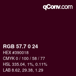 カラーコード: RGB 57.7 0 24 | qconv.com