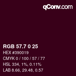 カラーコード: RGB 57.7 0 25 | qconv.com