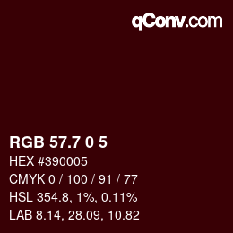 カラーコード: RGB 57.7 0 5 | qconv.com