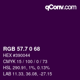 カラーコード: RGB 57.7 0 68 | qconv.com